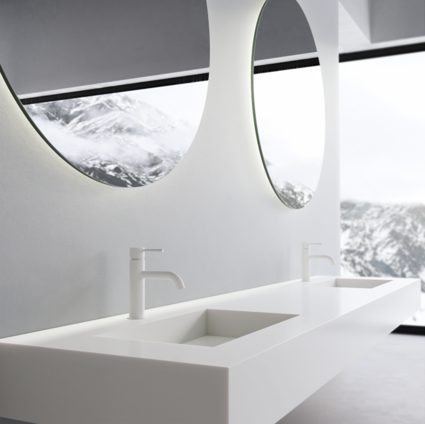 baril design white modern dual vanity