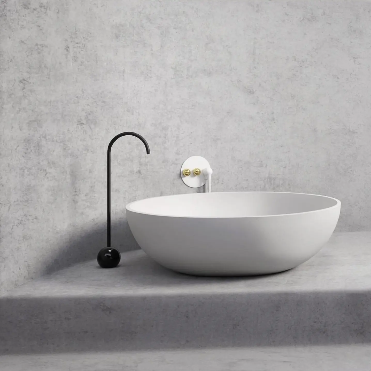 baril design white bathtub on concrete background