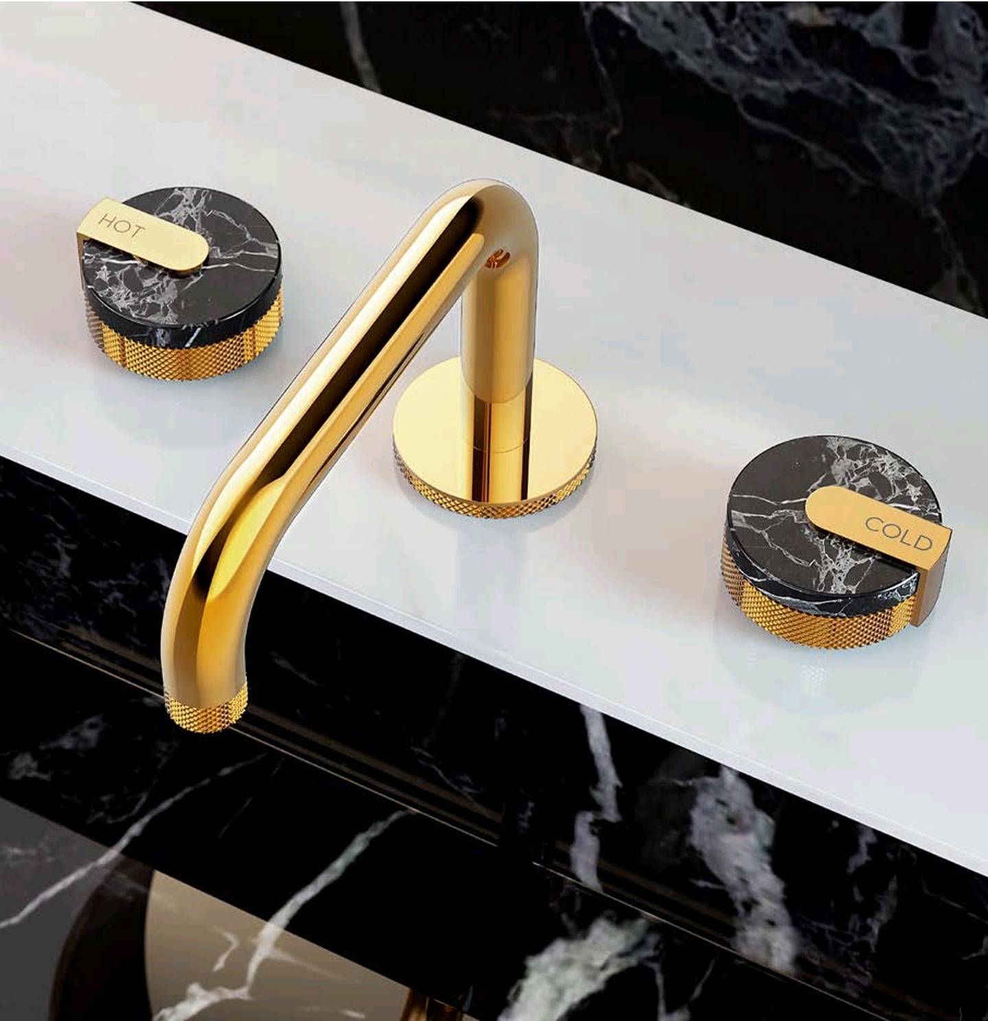 stone and gold graff design faucet
