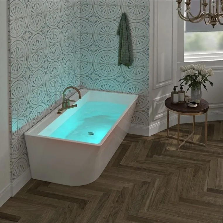 oceania attitude square white bath tub